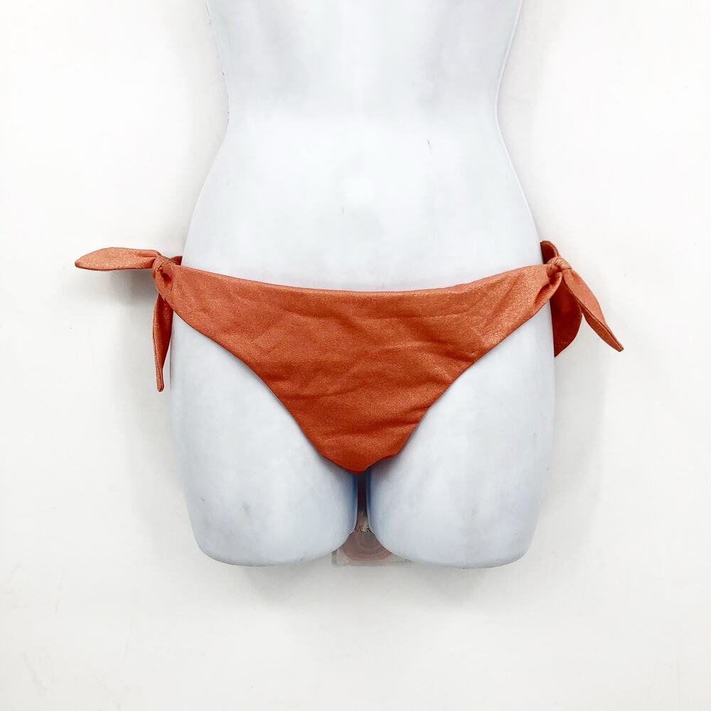 ZIMMERMANN Women's Bikini Bottoms Size 3 US 8-10 Orange Side Tie Low-Rise NWT